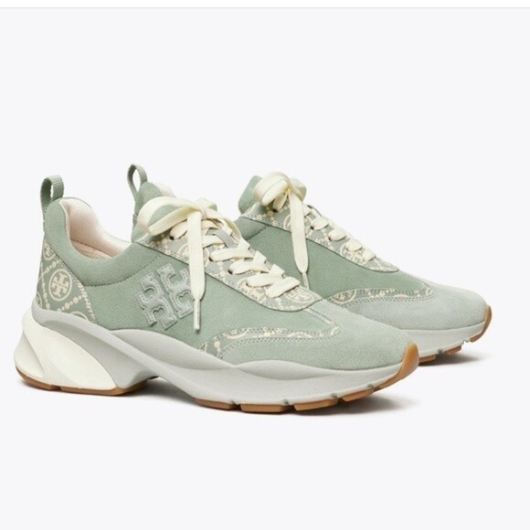 New Tory Burch T MONOGRAM GOOD LUCK TRAINER shoes - Picture 4 of 12